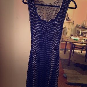 Black and white knit dress